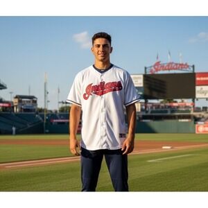 Cleveland Indians Mens Size XL‎ Chris Perez 54 Baseball Jersey White Promotions